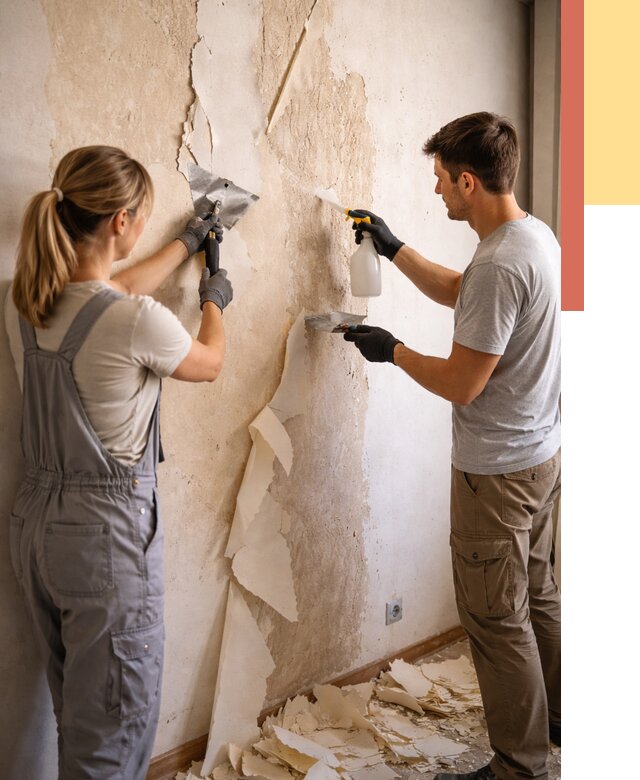 Снятие старых обоев в Гатчине от 5395 руб. под ключ недорого | ОТДЕЛОЧНИК-Гтч