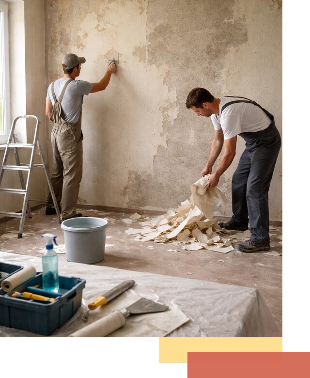 Снятие старых обоев в Гатчине быстро и качественно