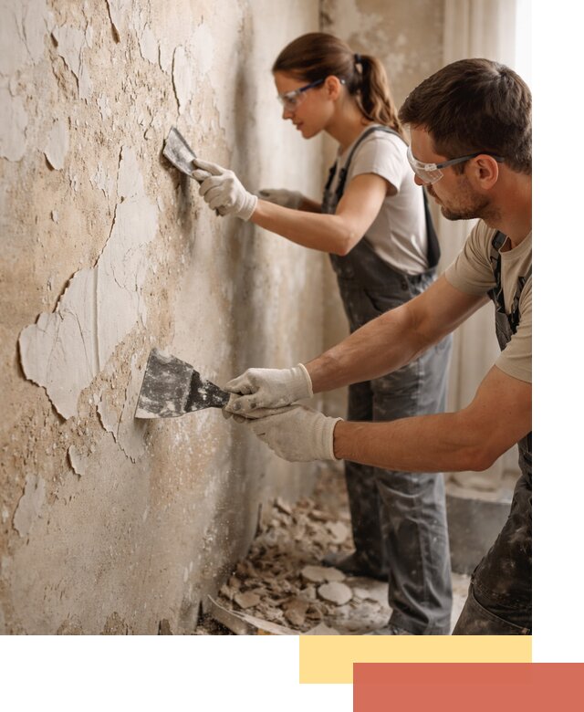 Снятие старой шпаклевки и подготовка поверхностей в Гатчине