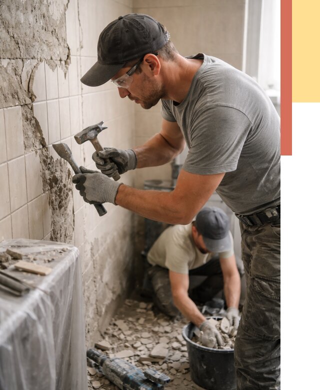 Демонтаж плитки со стен в Гатчине от 873 руб. — быстро и недорого | ОТДЕЛОЧНИК-Гтч