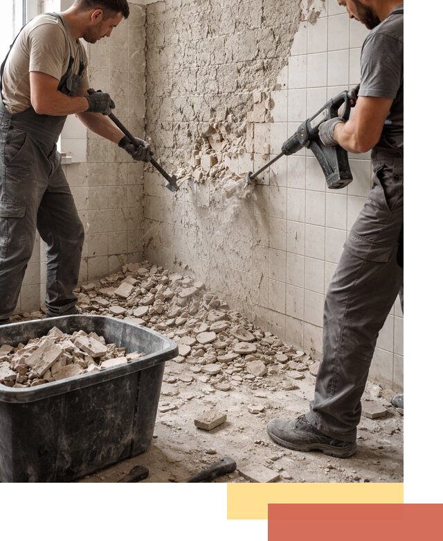 Демонтаж плитки со стен в Гатчине быстро и аккуратно