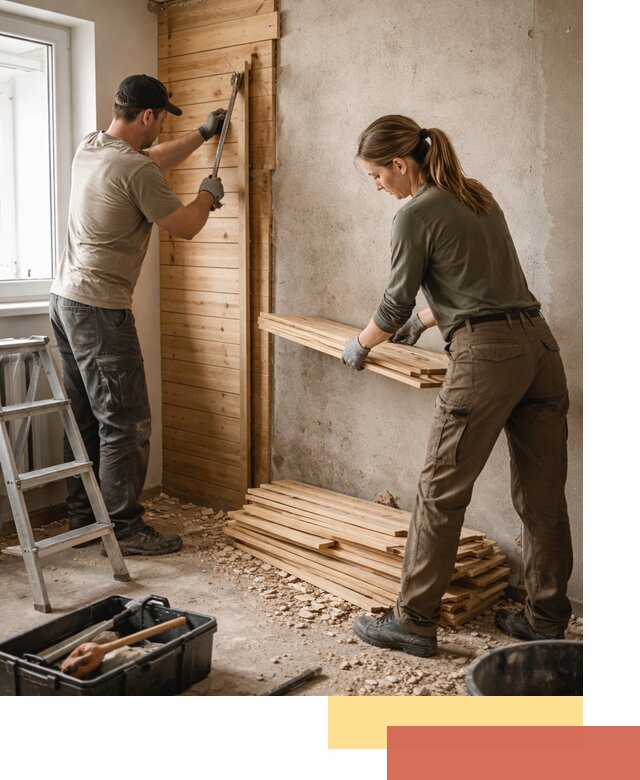 Демонтаж вагонки со стен в Гатчине — профессиональный демонтаж