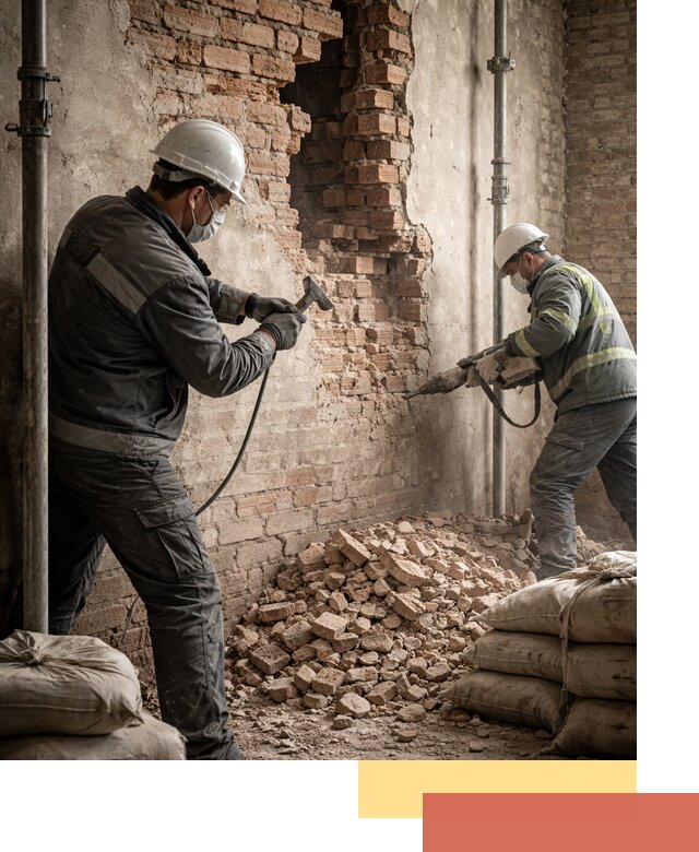 Демонтаж кирпичных стен в Гатчине быстро и безопасно