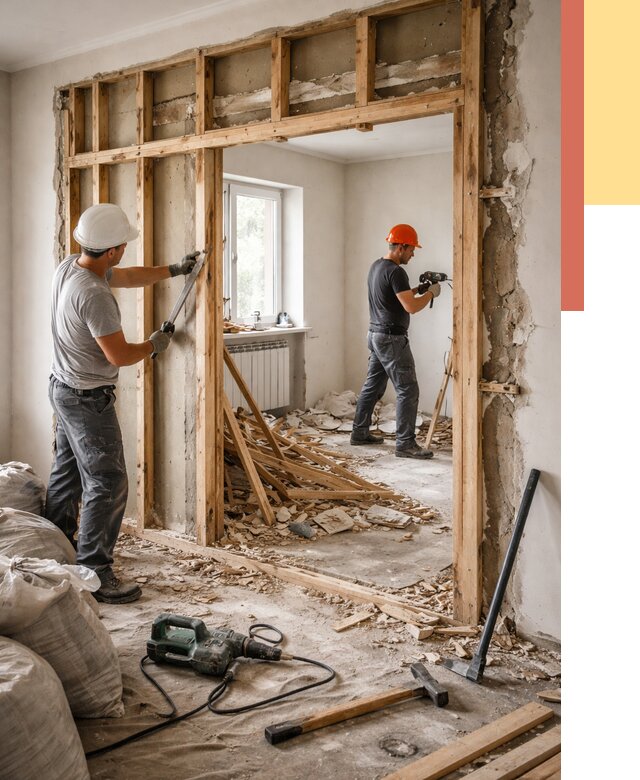 Демонтаж деревянных перегородок в Гатчине от 3288 руб. — быстро и недорого | ОТДЕЛОЧНИК-Гтч