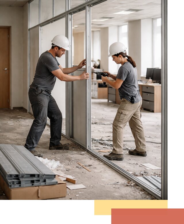 Демонтаж алюминиевых перегородок в Гатчине быстро и аккуратно