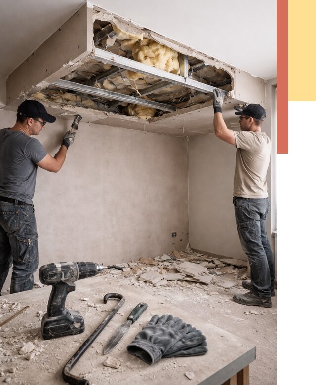 Демонтаж короба из гипсокартона в Гатчине от 1562 руб. — быстро и недорого | ОТДЕЛОЧНИК-Гтч