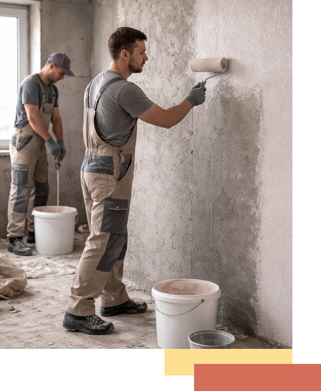 Нанесение бетоноконтакта на стены в Гатчине для последующей отделки