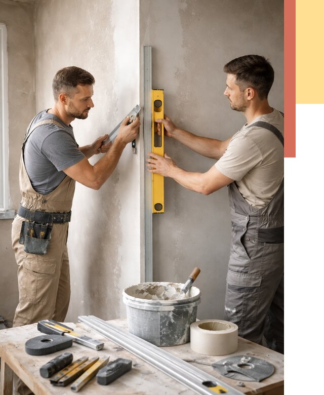 Выведение углов стен в Гатчине от 1901 руб. быстро и недорого | ОТДЕЛОЧНИК-Гтч