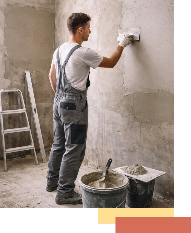 Штукатурка стен в ванной под ключ в Гатчине