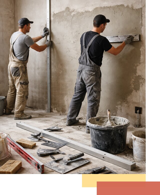 Профессиональная штукатурка стен под плитку в Гатчине