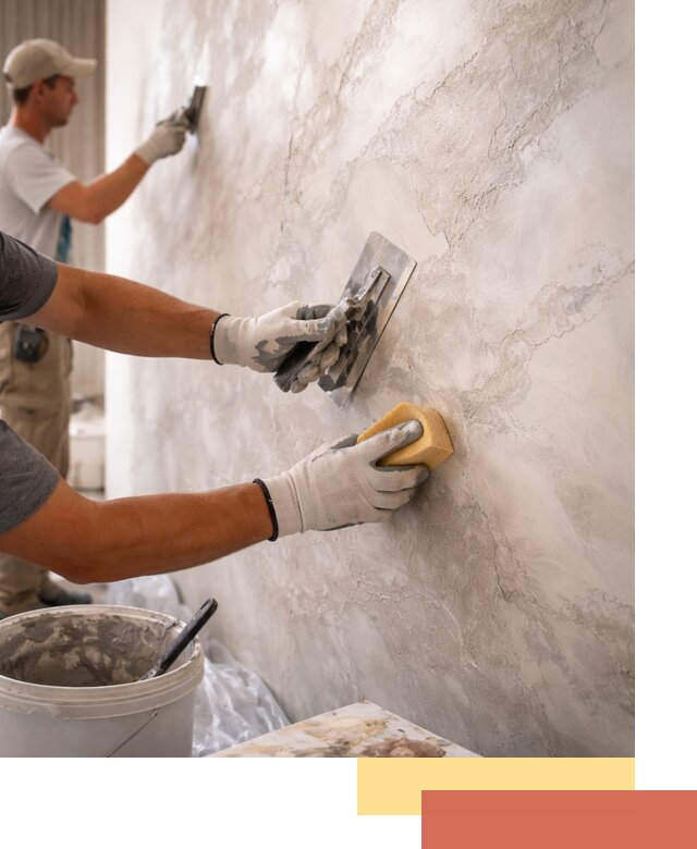 Декоративная штукатурка под мрамор в Гатчине для стен и потолков