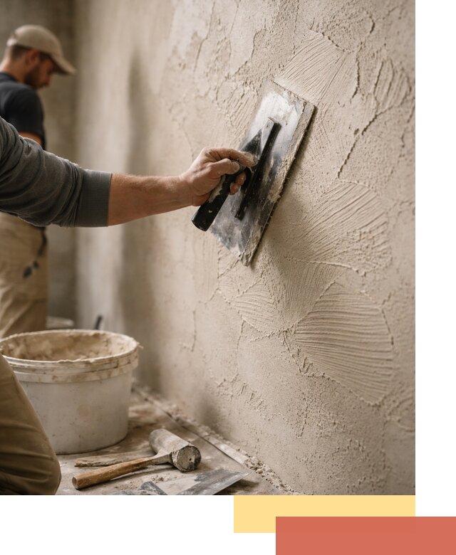 Фактурная штукатурка стен в Гатчине — монтаж, отделка, реставрация