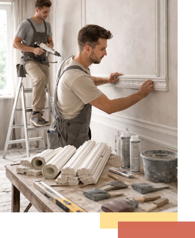 Монтаж лепнины на стены в Гатчине профессионально и качественно