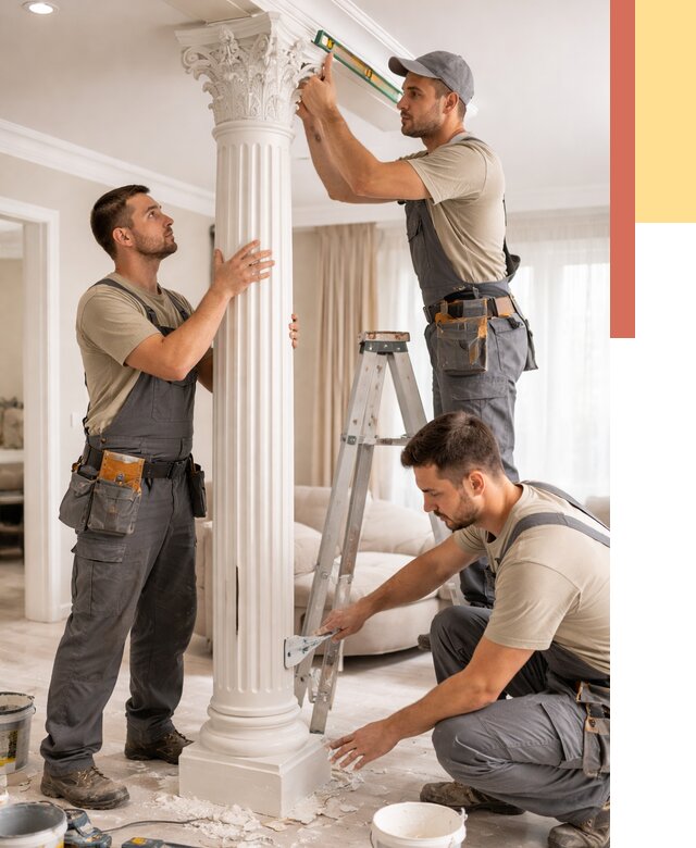 Установка декоративных колонн в Гатчине от 12331 руб. под ключ | ОТДЕЛОЧНИК-Гтч