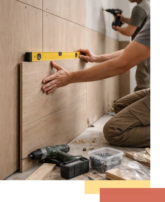 Профессиональный монтаж МДФ панелей на стены в Гатчине