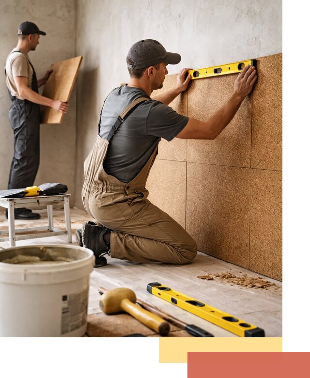 Монтаж пробковых панелей на стены в Гатчине быстро и качественно