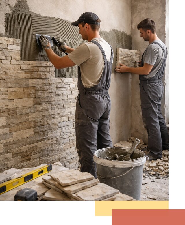 Монтаж искусственного камня в Гатчине — облицовка стен и фасадов