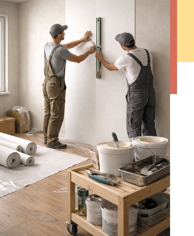 Поклейка стеклообоев в Гатчине от 6679 руб. за м2 — быстро и недорого | ОТДЕЛОЧНИК-Гтч