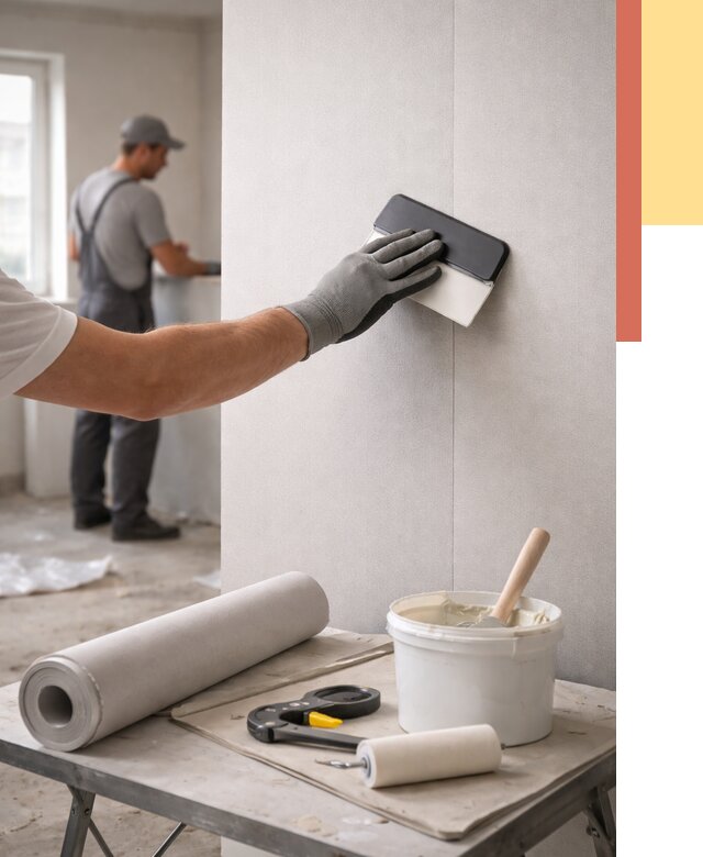 Поклейка обоев под покраску в Гатчине от 3597 руб. за м2 | ОТДЕЛОЧНИК-Гтч