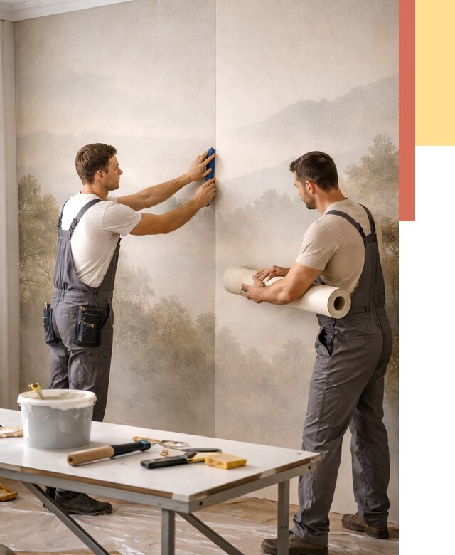 Поклейка фотообоев в Гатчине от 8735 руб/м² — быстро и недорого | ОТДЕЛОЧНИК-Гтч