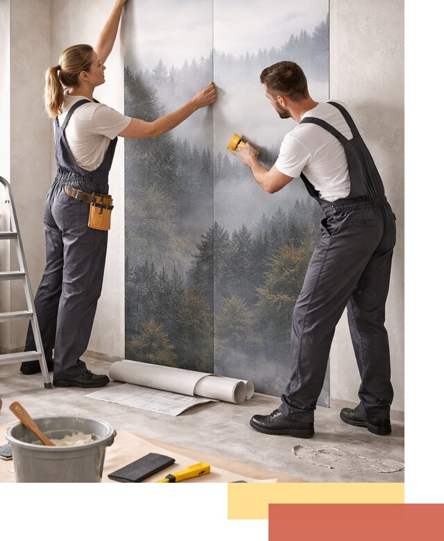 Поклейка фотообоев профессионально в Гатчине под ключ