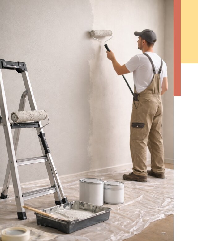 Покраска стен латексной краской в Гатчине от 4624 руб. за м2 | ОТДЕЛОЧНИК-Гтч