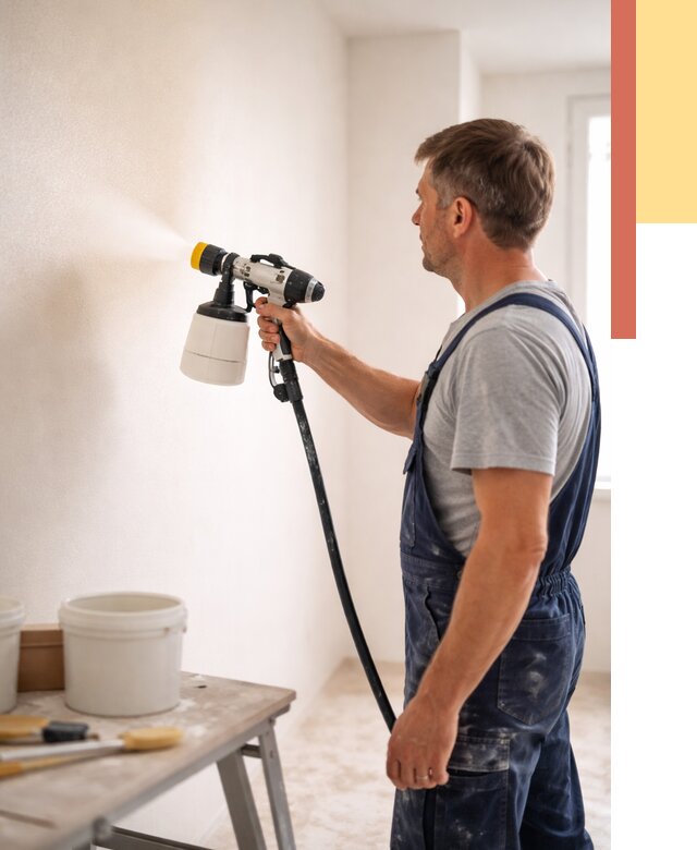 Покраска стен краскопультом в Гатчине от 7707 руб. — механизированная покраска | ОТДЕЛОЧНИК-Гтч