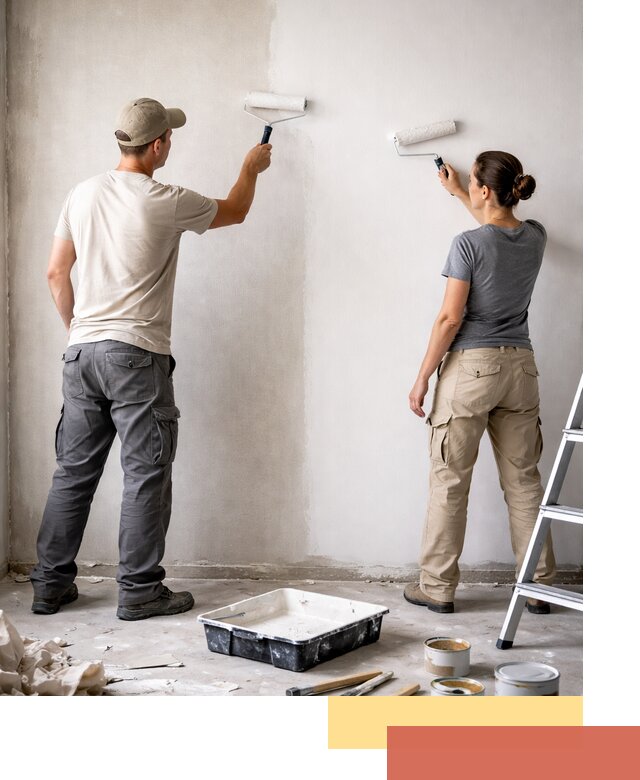 Окраска стен по стеклохолсту в Гатчине качественно и долговечно