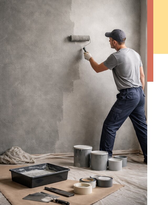 Покраска стен под бетон в Гатчине от 668 руб. за м2 — быстро и недорого | ОТДЕЛОЧНИК-Гтч