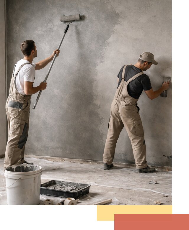 Покраска стен под бетон в Гатчине профессионально и недорого