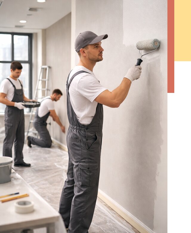 Покраска стен в офисе в Гатчине от 8735 руб. — быстро и недорого | ОТДЕЛОЧНИК-Гтч