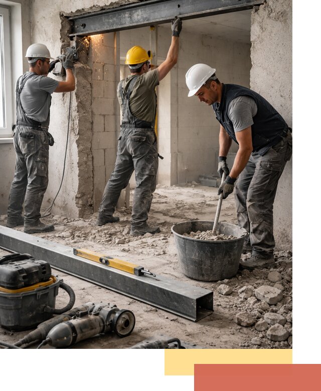 Создание проемов в стенах и несущих конструкциях в Гатчине