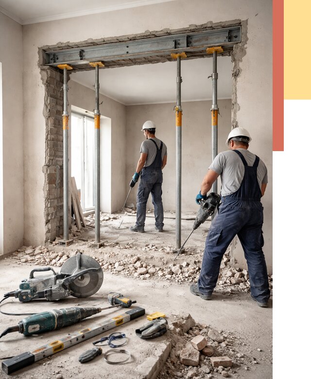 Прорезка проема в стене в Гатчине от 4624 руб. — быстро и недорого | ОТДЕЛОЧНИК-Гтч