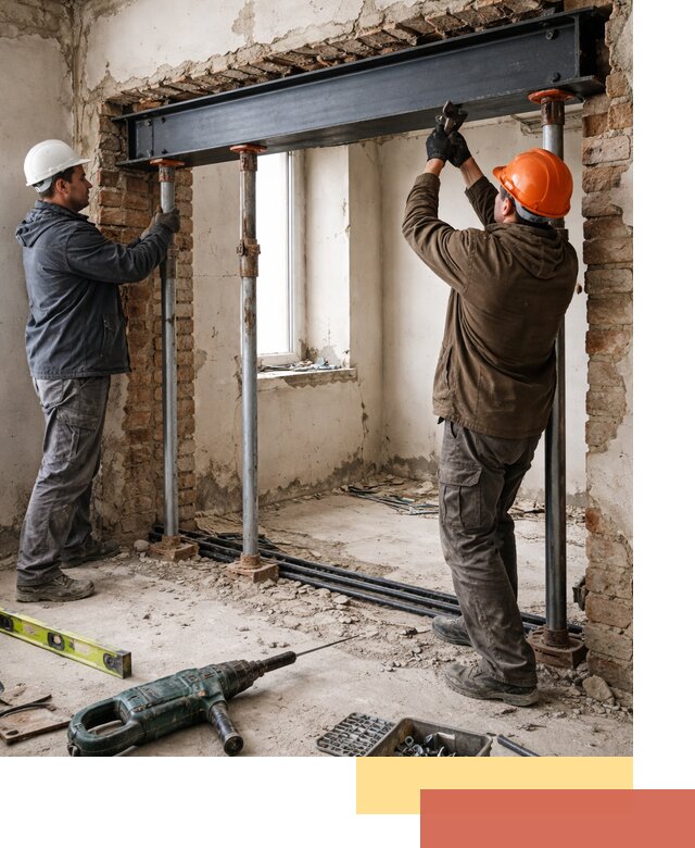 Усиление проема в стене в Гатчине для расширения и безопасности