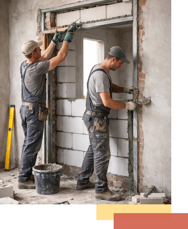 Закладка дверного проема под ключ в Гатчине: демонтаж, монтаж, отделка