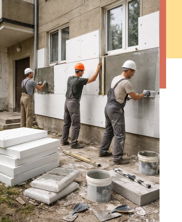 Утепление стен пенопластом в Гатчине от 1798 руб. — недорого и под ключ | ОТДЕЛОЧНИК-Гтч