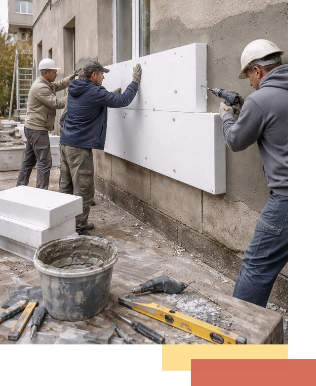 Утепление наружных стен пенопластом в Гатчине