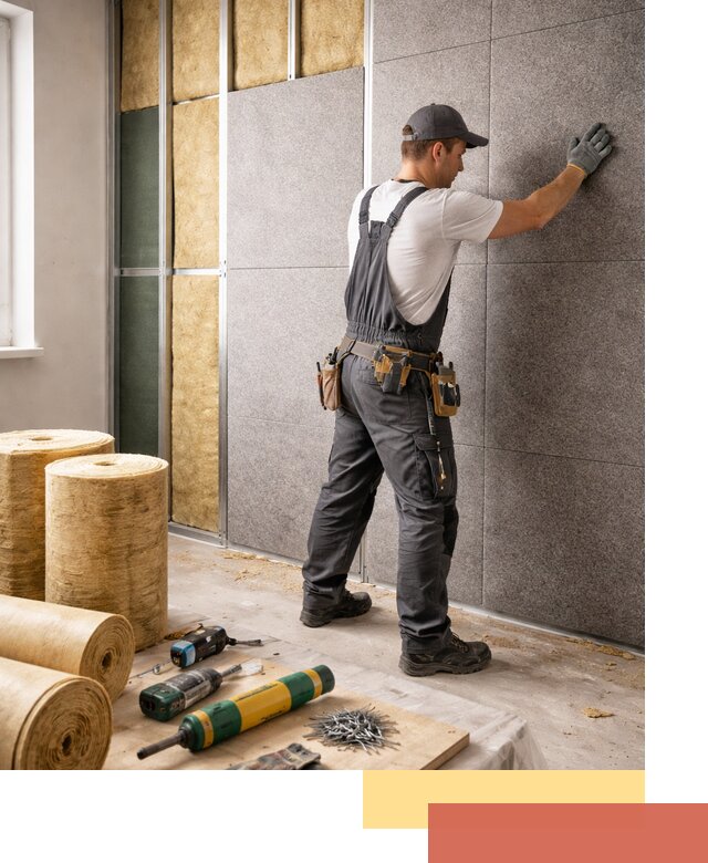 Профессиональная шумоизоляция стен в Гатчине для квартиры и офиса