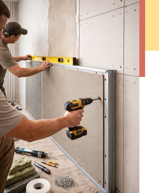 Шумоизоляция стен панелями ЗИПС в Гатчине от 2261 руб./м² под ключ | ОТДЕЛОЧНИК-Гтч