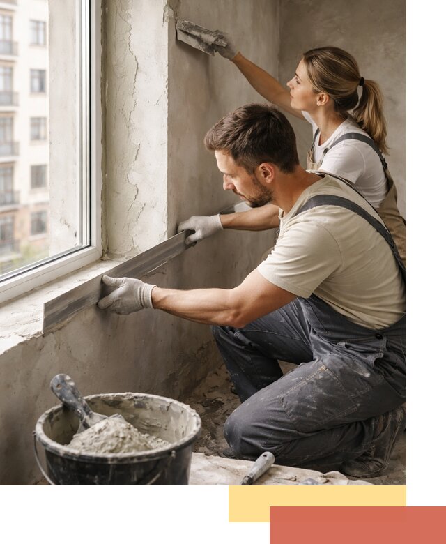 Штукатурка откосов дверей и окон профессионально в Гатчине