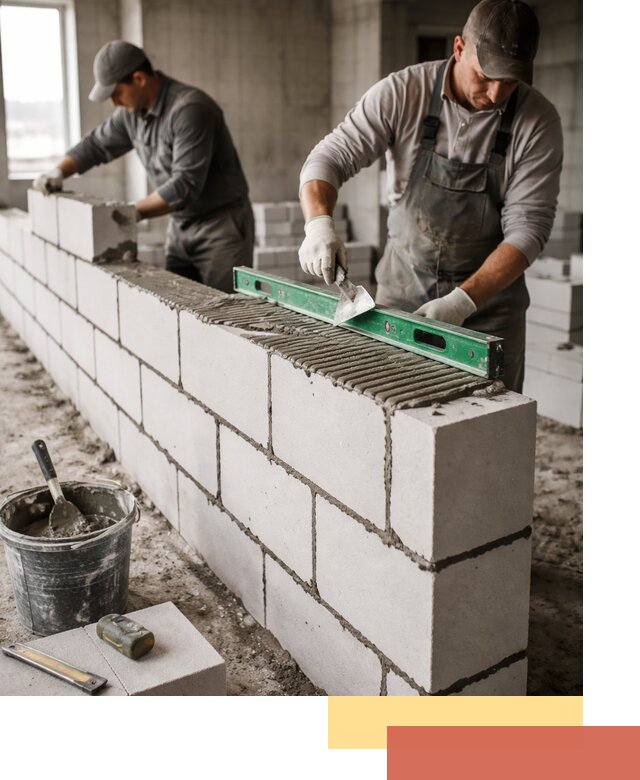 Кладка перегородок из газобетона в Гатчине быстро и качественно