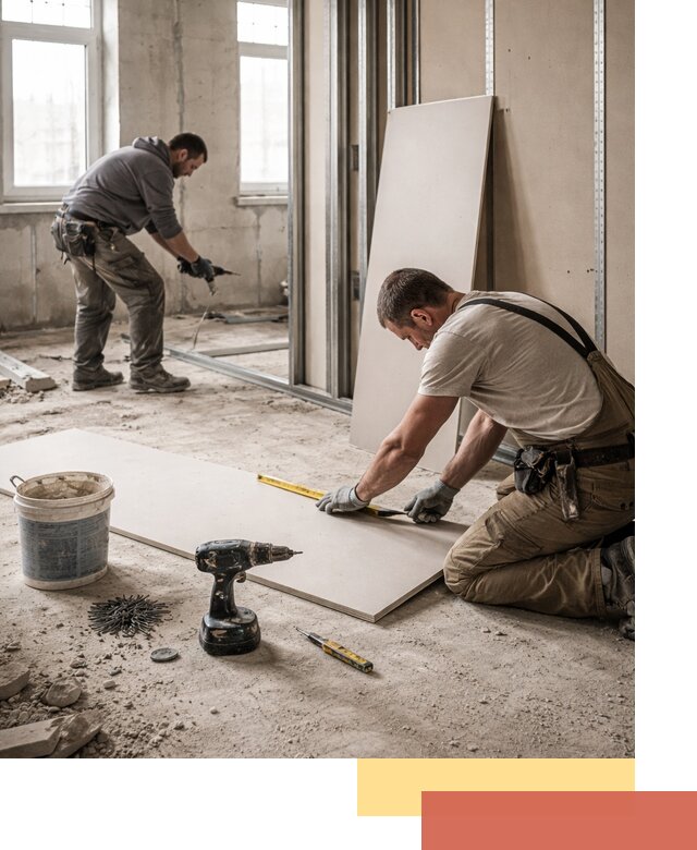 Кладка перегородок из ПГП под ключ в Гатчине