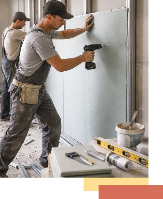 Кладка влагостойких перегородок ПГП в Гатчине