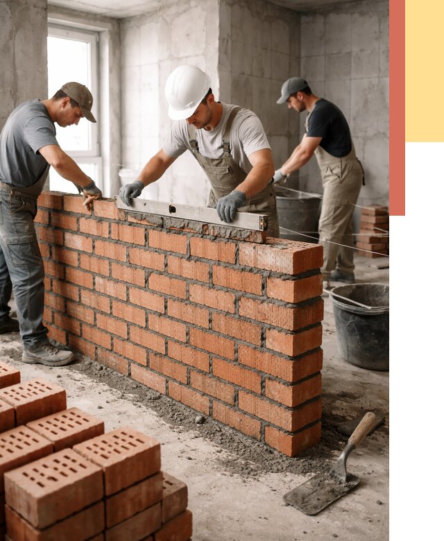 Кладка перегородок из кирпича в Гатчине от 3597 руб. за м² | ОТДЕЛОЧНИК-Гтч