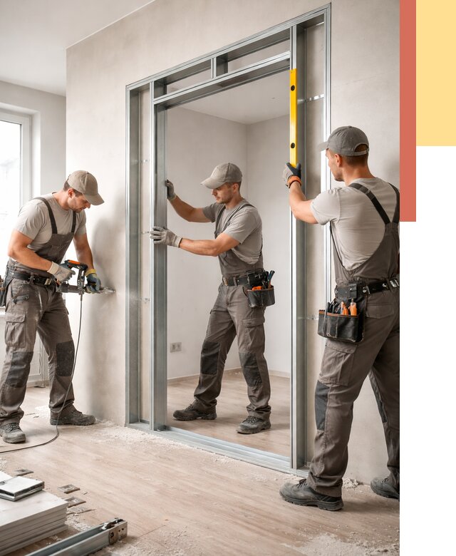 Устройство дверного проема в перегородке в Гатчине от 4624 руб. под ключ | ОТДЕЛОЧНИК-Гтч