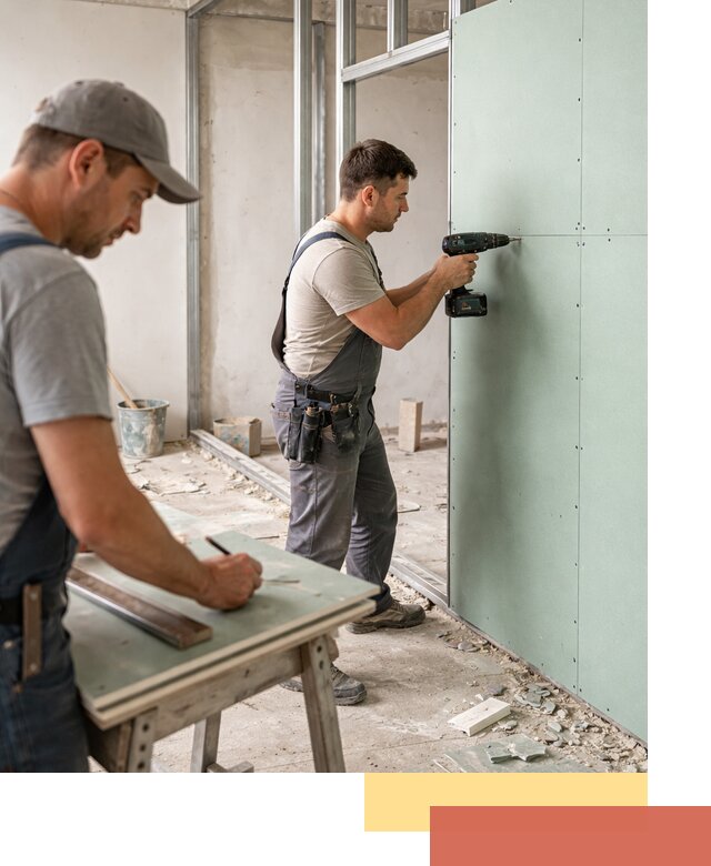 Перегородки из влагостойкого гипсокартона под ключ в Гатчине