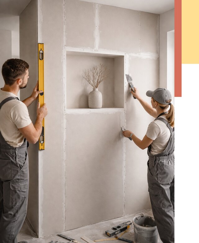 Перегородка из гипсокартона с нишей в Гатчине от 3340 руб. под ключ | ОТДЕЛОЧНИК-Гтч