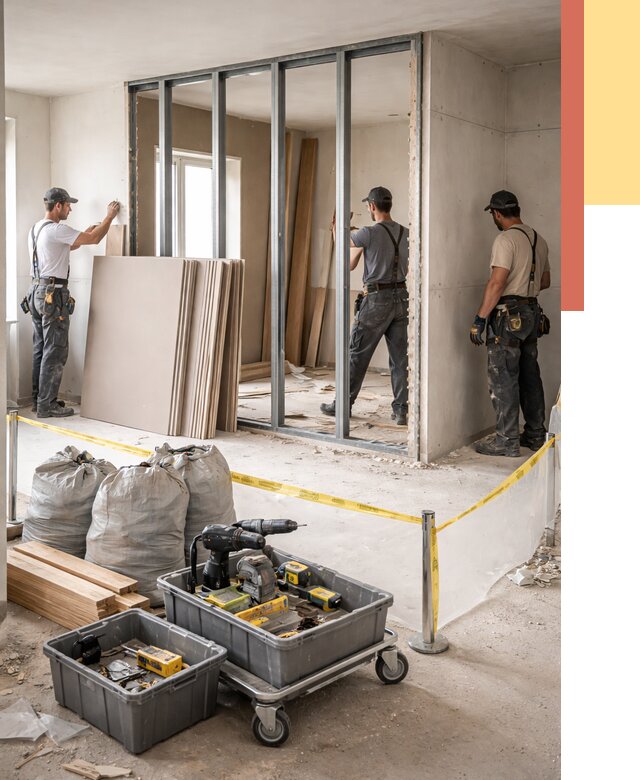 Перенос гипсокартонной перегородки в Гатчине под ключ от 4624 руб. | Демонтаж и монтаж – ОТДЕЛОЧНИК-Гтч