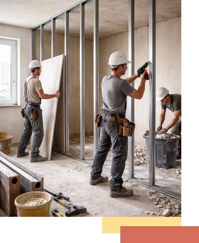 Перенос гипсокартонной перегородки в Гатчине профессионально и быстро