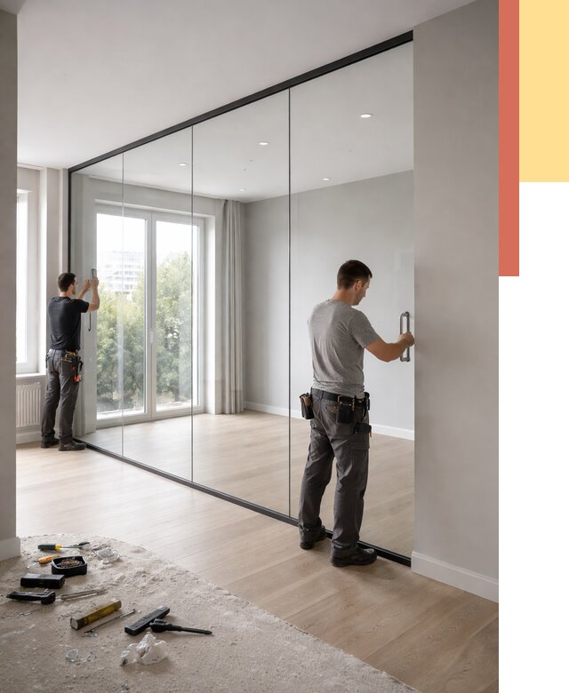 Изготовление стеклянных перегородок в Гатчине от 12691 руб. под ключ | ОТДЕЛОЧНИК-Гтч